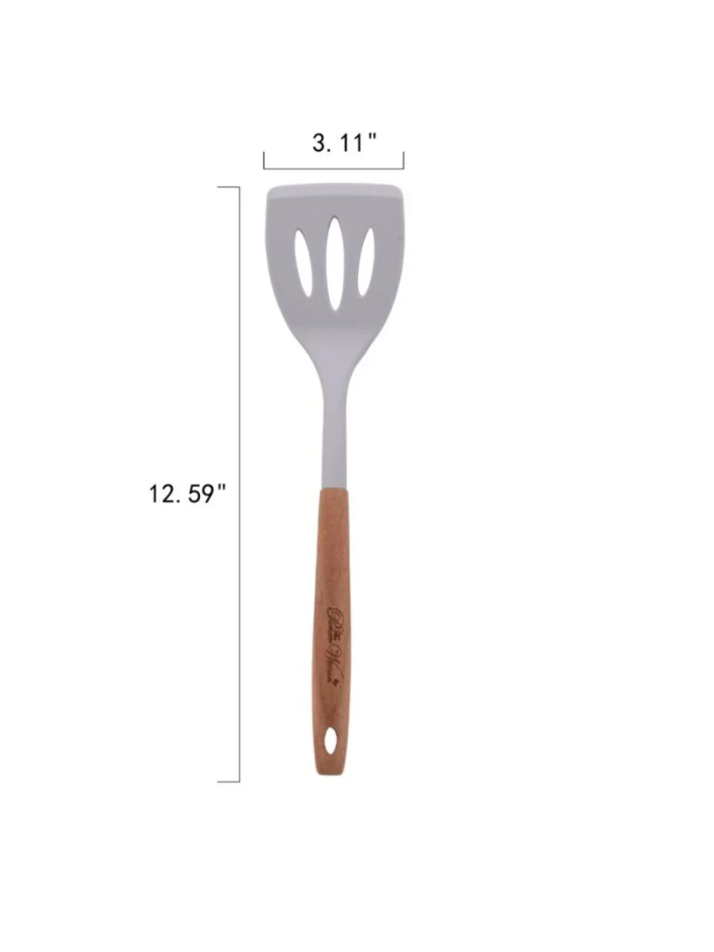 The Woman Pioneer Gray 10-Piece Silicone-Tipped Wood Handles Cooking Utensil